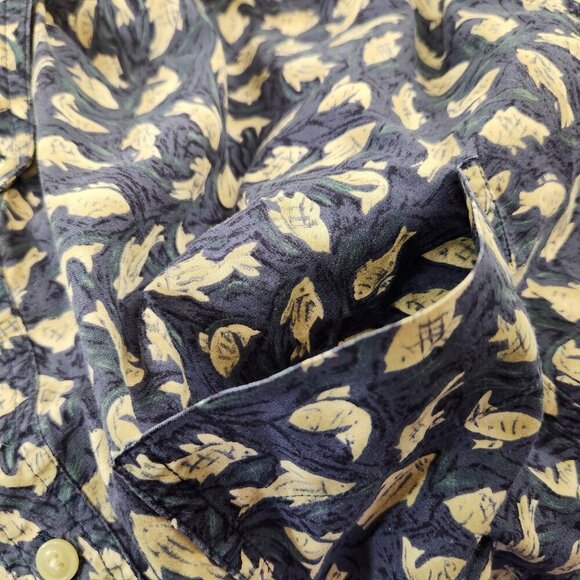 Chaps Ralph Lauren Hawaiian Fish All Over Print Vtg Button Down Mens Size Large - Picture 10 of 11